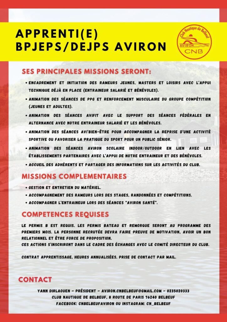 Apprenti(e) BPJEPS/DEJEPS – Viens renforcer notre équipe dans un club dynamique